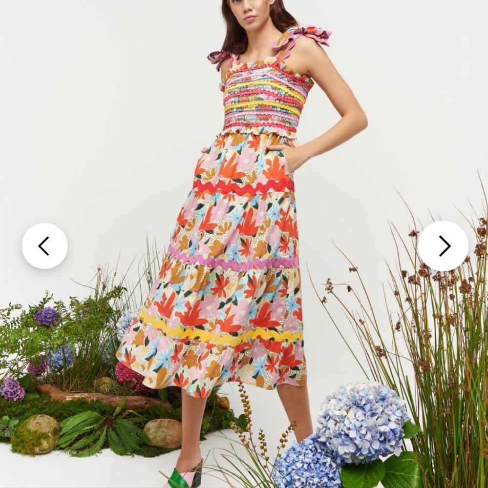 Celiab Nilsa dress midi colorful floral size medium